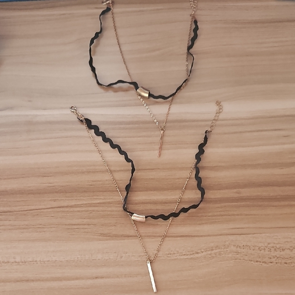 Elegant Black and Gold Layered Choker